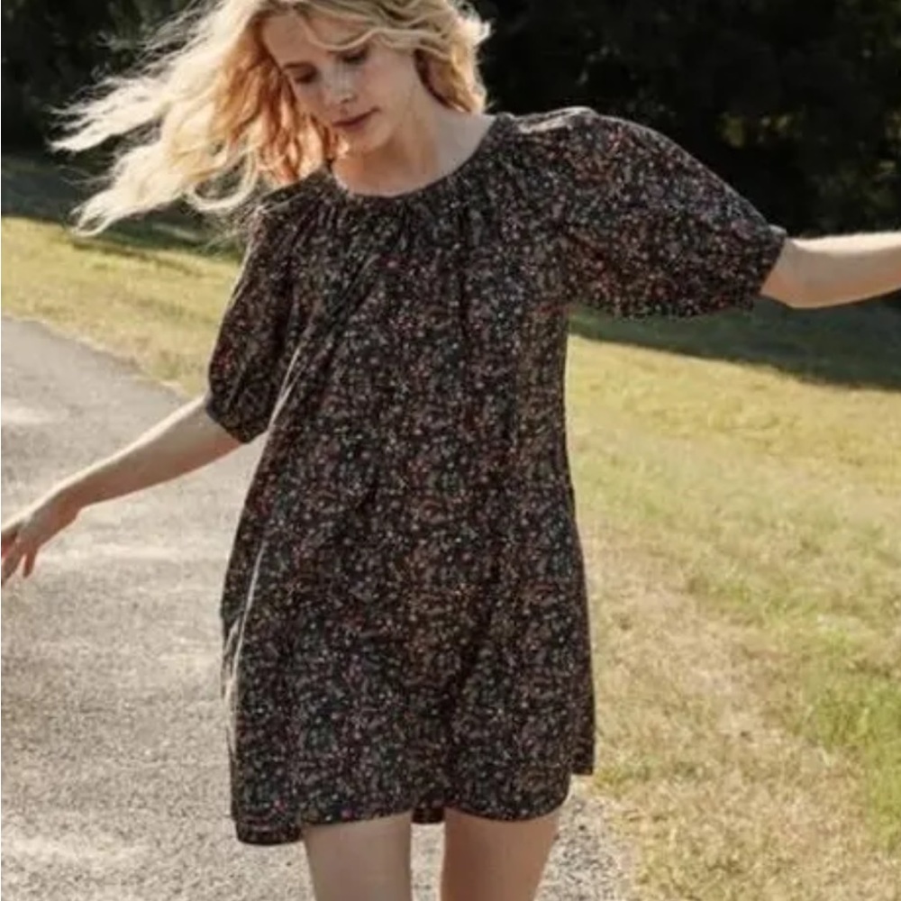 Doen Chestnut Dress Sz Small, Winter Ditsy